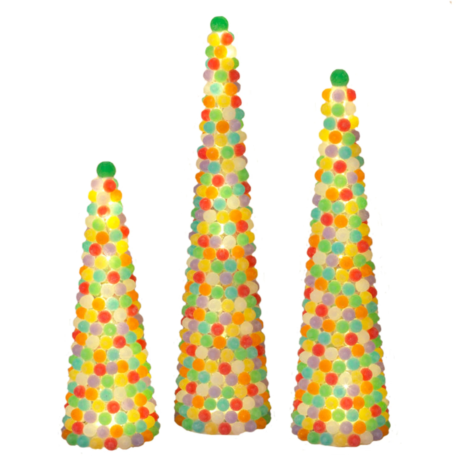Set Of 3 Lighted Gumdrop Christmas Trees 2660540 3 Set Of 3 Lighted Gumdrop Christmas Trees 2660540