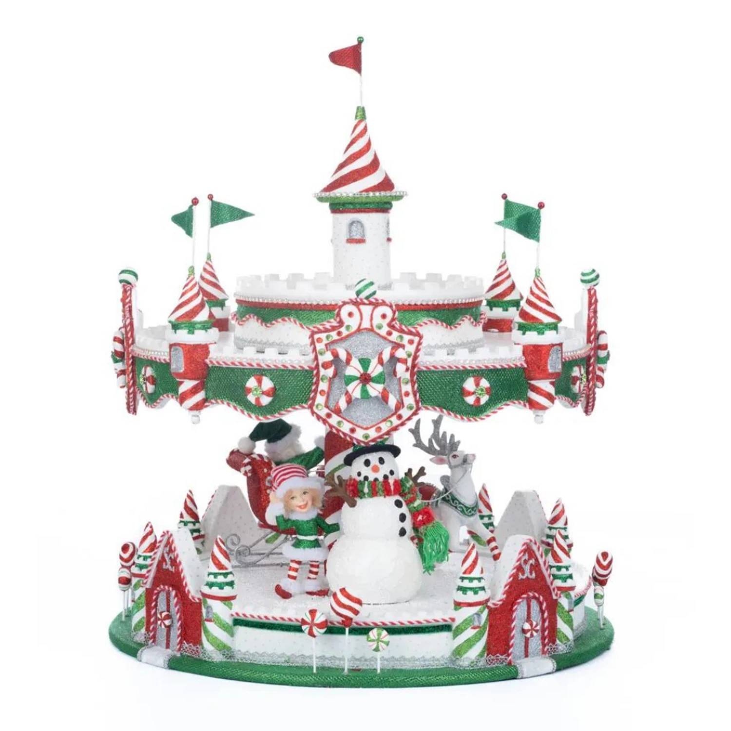 Katherine's Collection 48" Peppermint Palace Christmas Carousel Cupcake Server 28-328043 3 Katherine's Collection 48" Peppermint Palace Christmas Carousel Cupcake Server 28-328043