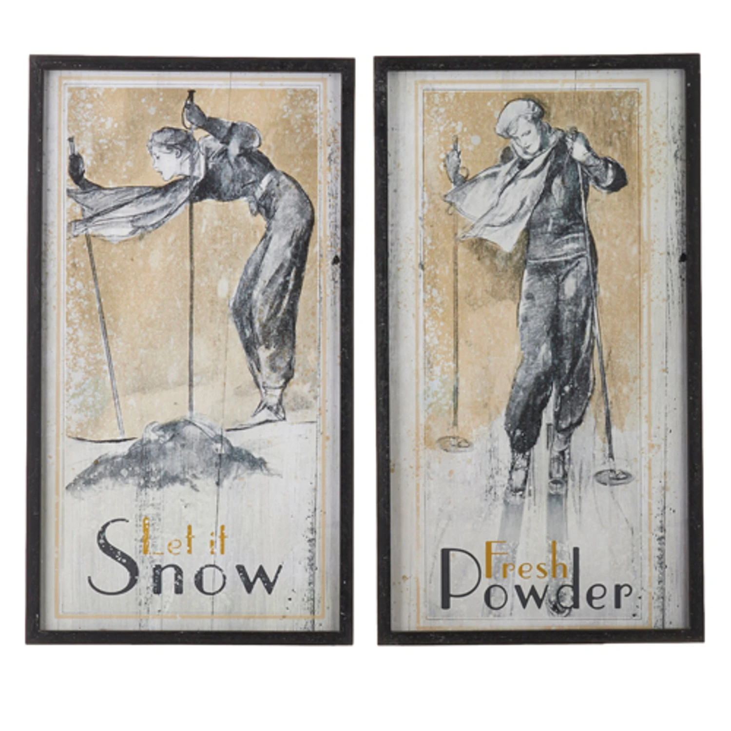 Raz 28" Vintage Ski Framed Wooden Christmas Wall Art 4144581 6 Raz 28" Vintage Ski Framed Wooden Christmas Wall Art 4144581 - Image 4