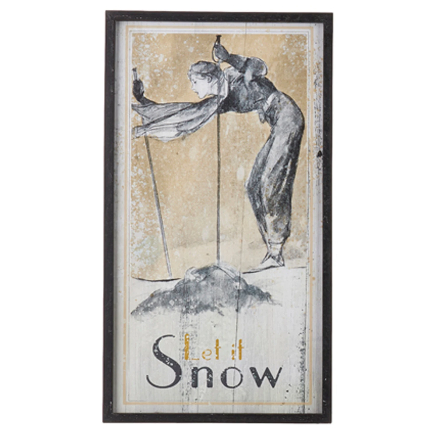 Raz 28" Vintage Ski Framed Wooden Christmas Wall Art 4144581 4 Raz 28" Vintage Ski Framed Wooden Christmas Wall Art 4144581 - Image 2