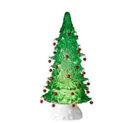 Raz 12" Clear Or Green Lighted Shimmering Water Globe Tree With Jingle Bells -Christmas Decorations 4216219 88805.1657651998