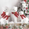 Raz 14.75" Glittered Plush Polar Bear With Scarf Christmas Figure 4216246 -Christmas Decorations 4216246 edit 80900.1648742895