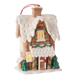 Raz 6.5" Lighted Gingerbread Pretzel House Christmas Ornament 4216269 8 Raz 6.5" Lighted Gingerbread Pretzel House Christmas Ornament 4216269 -Christmas Decorations 4216269a 80924.1648757005
