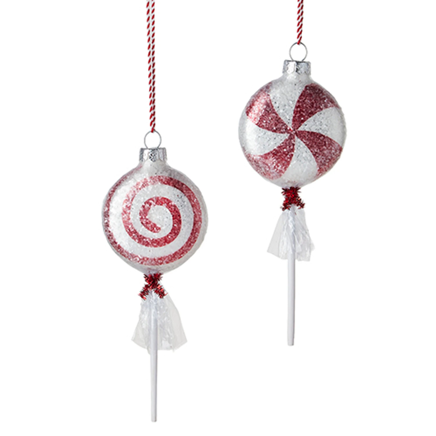 Raz 7.5" Wrapped Peppermint Lollipop Glass Christmas Ornament 4220863 3 Raz 7.5" Wrapped Peppermint Lollipop Glass Christmas Ornament 4220863