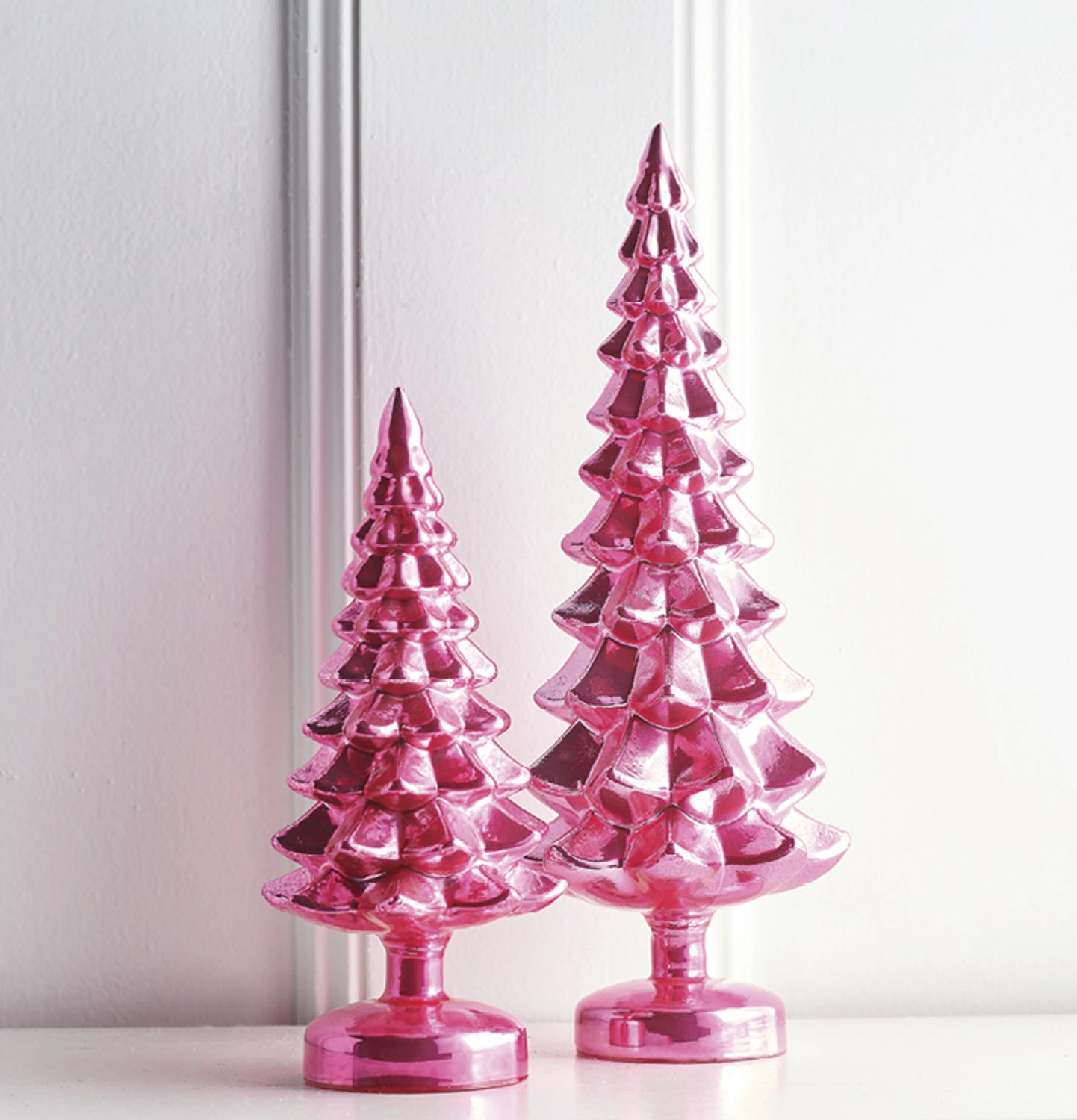 Raz Set Of 2 Pink Metallic Glass Christmas Tree Decoration 4222938 3 Raz Set Of 2 Pink Metallic Glass Christmas Tree Decoration 4222938