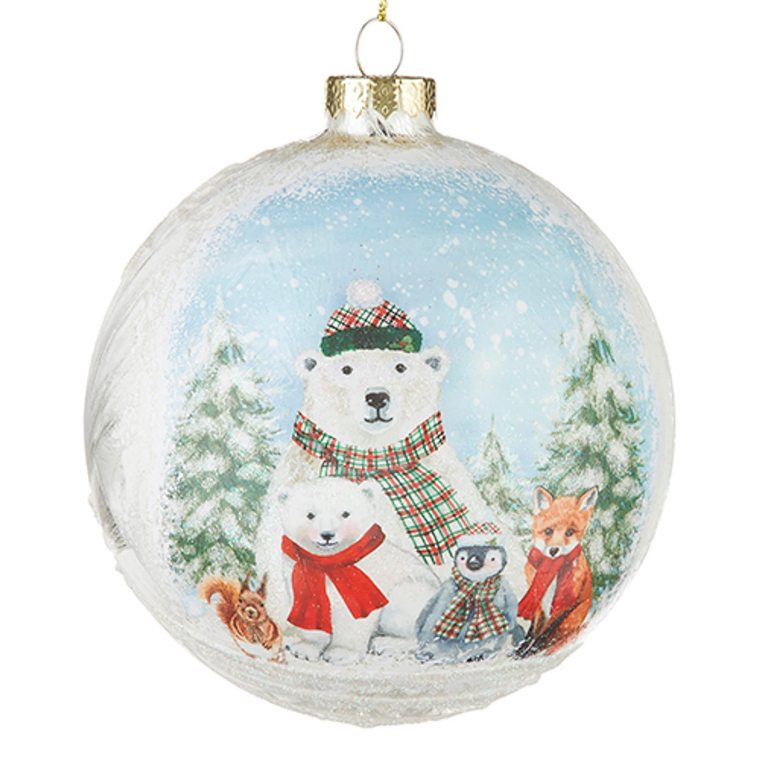 Raz 4.5" North Pole Friends Glass Ball Christmas Ornament 4224586 4 Raz 4.5" North Pole Friends Glass Ball Christmas Ornament 4224586 - Image 2