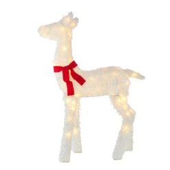 Raz White Flocked Tinsel Lighted Deer Indoor Outdoor Christmas Decoration 7 Raz White Flocked Tinsel Lighted Deer Indoor Outdoor Christmas Decoration -Christmas Decorations 4255814 92680.1657917643
