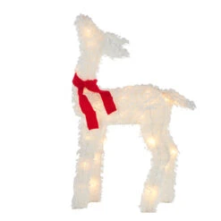Raz White Flocked Tinsel Lighted Deer Indoor Outdoor Christmas Decoration 8 Raz White Flocked Tinsel Lighted Deer Indoor Outdoor Christmas Decoration -Christmas Decorations 4255815 19770.1657917645