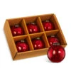 Raz 3.5" Box Of 5 Red Crackle Glass Christmas Ornament 4300714 -Christmas Decorations 4300714 45270.1680798830