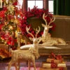 Raz Gold Laying Or Standing Deer With Wreath Christmas Decoration 1 Raz Gold Laying Or Standing Deer With Wreath Christmas Decoration -Christmas Decorations 4301635 4301636 W4302332 53055.1687879072