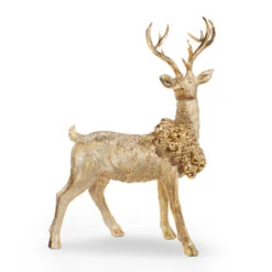 Raz Gold Laying Or Standing Deer With Wreath Christmas Decoration 7 Raz Gold Laying Or Standing Deer With Wreath Christmas Decoration -Christmas Decorations 4301635 70329.1681229741