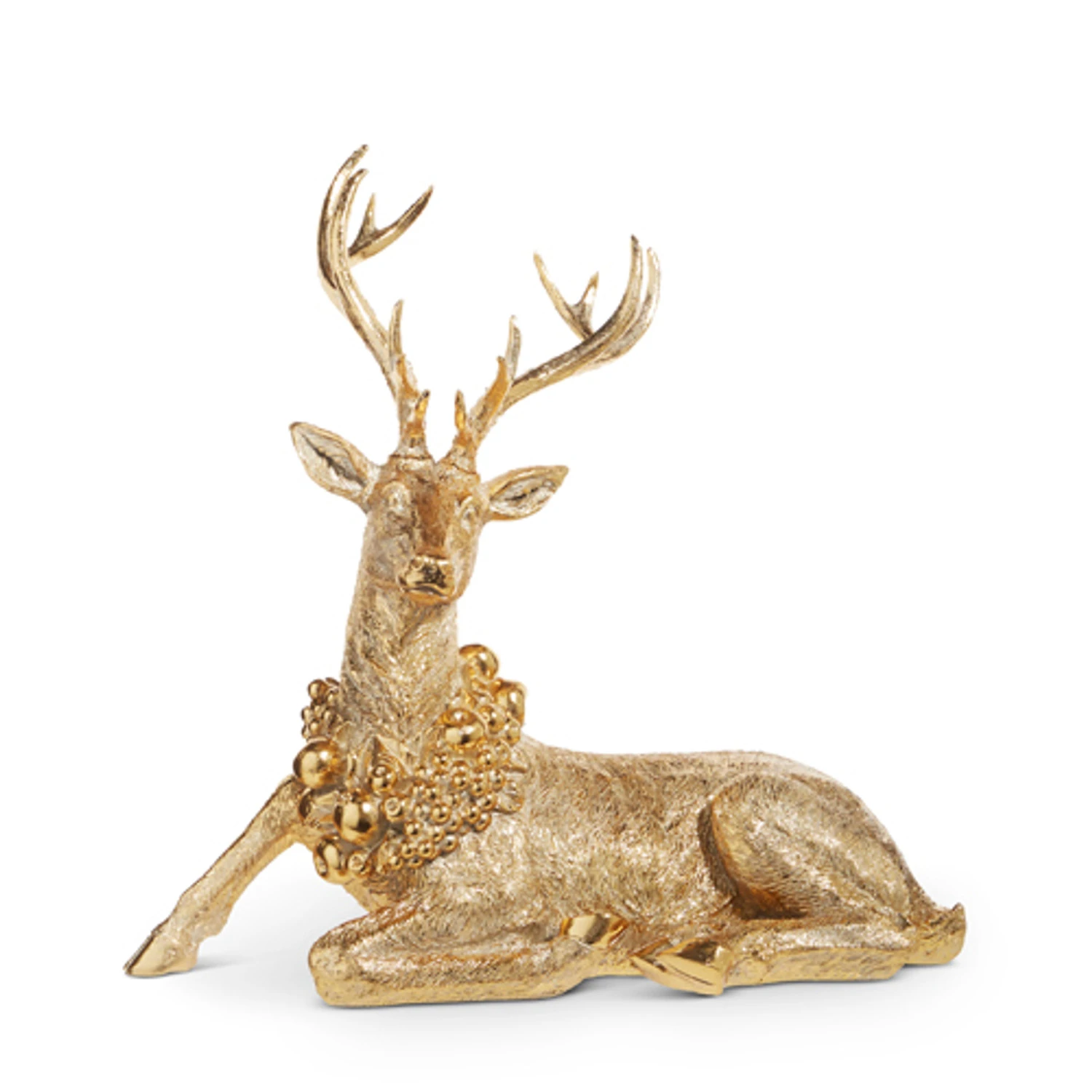 Raz Gold Laying Or Standing Deer With Wreath Christmas Decoration 4 Raz Gold Laying Or Standing Deer With Wreath Christmas Decoration - Image 2