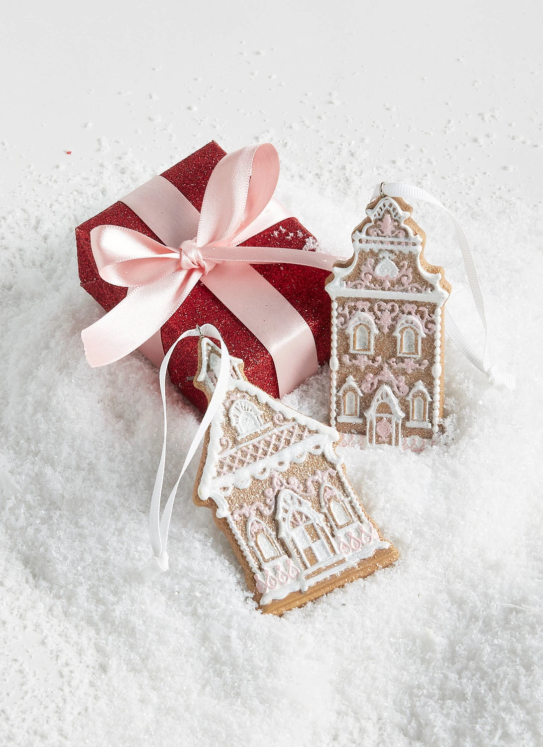 Raz 4" Set Of 2 Gingerbread Church Christmas Ornament 4310202 3 Raz 4" Set Of 2 Gingerbread Church Christmas Ornament 4310202