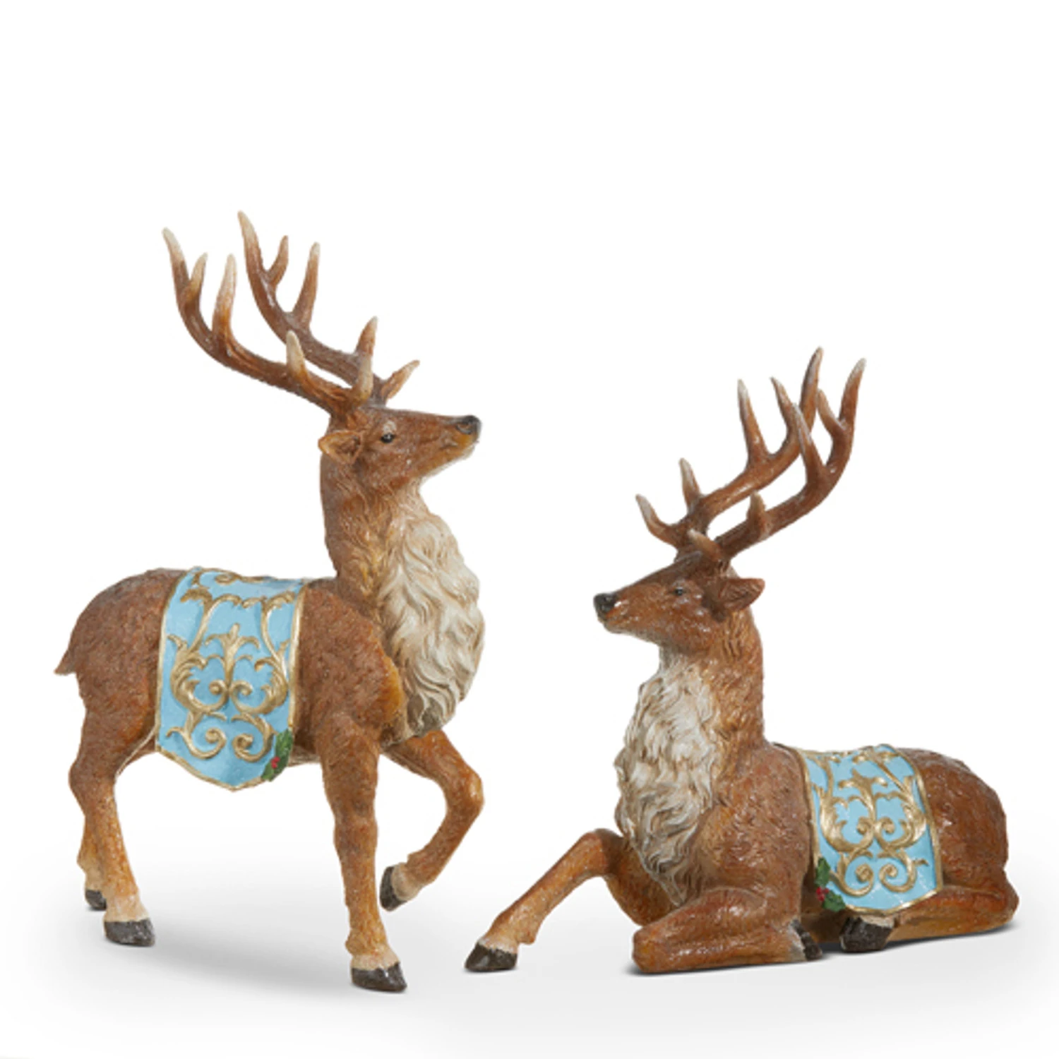 Raz 14" Deer With Blue Saddle Blanket Set Of 2 4312143 4 Raz 14" Deer With Blue Saddle Blanket Set Of 2 4312143 - Image 2