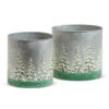 Raz 10.5" Galvanized Bucket With Embossed Trees Set Of 2 4312372 2 Raz 10.5" Galvanized Bucket With Embossed Trees Set Of 2 4312372 -Christmas Decorations 4312372 91187.1682439612