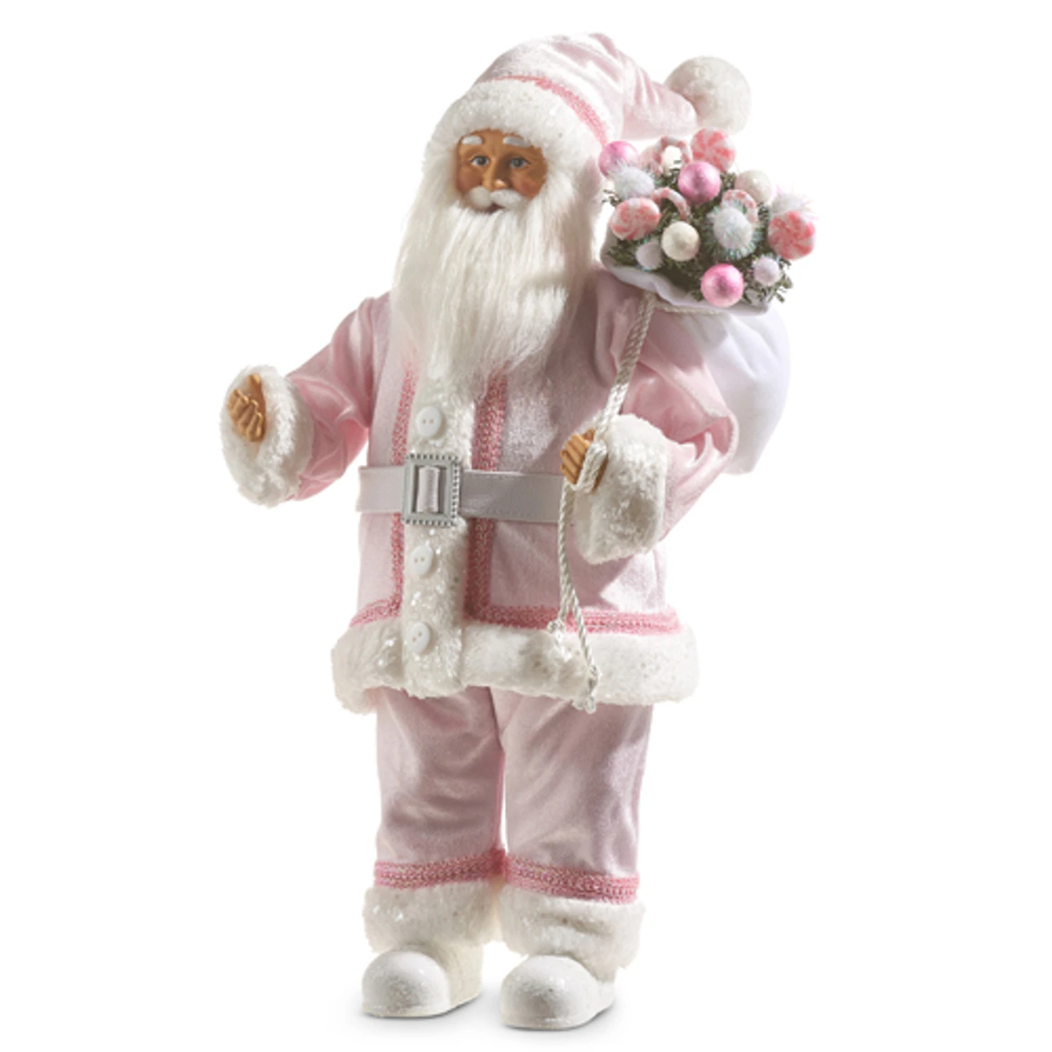 Raz 18" Pink Santa With Bag Christmas Figure 4315540 4 Raz 18" Pink Santa With Bag Christmas Figure 4315540 - Image 2