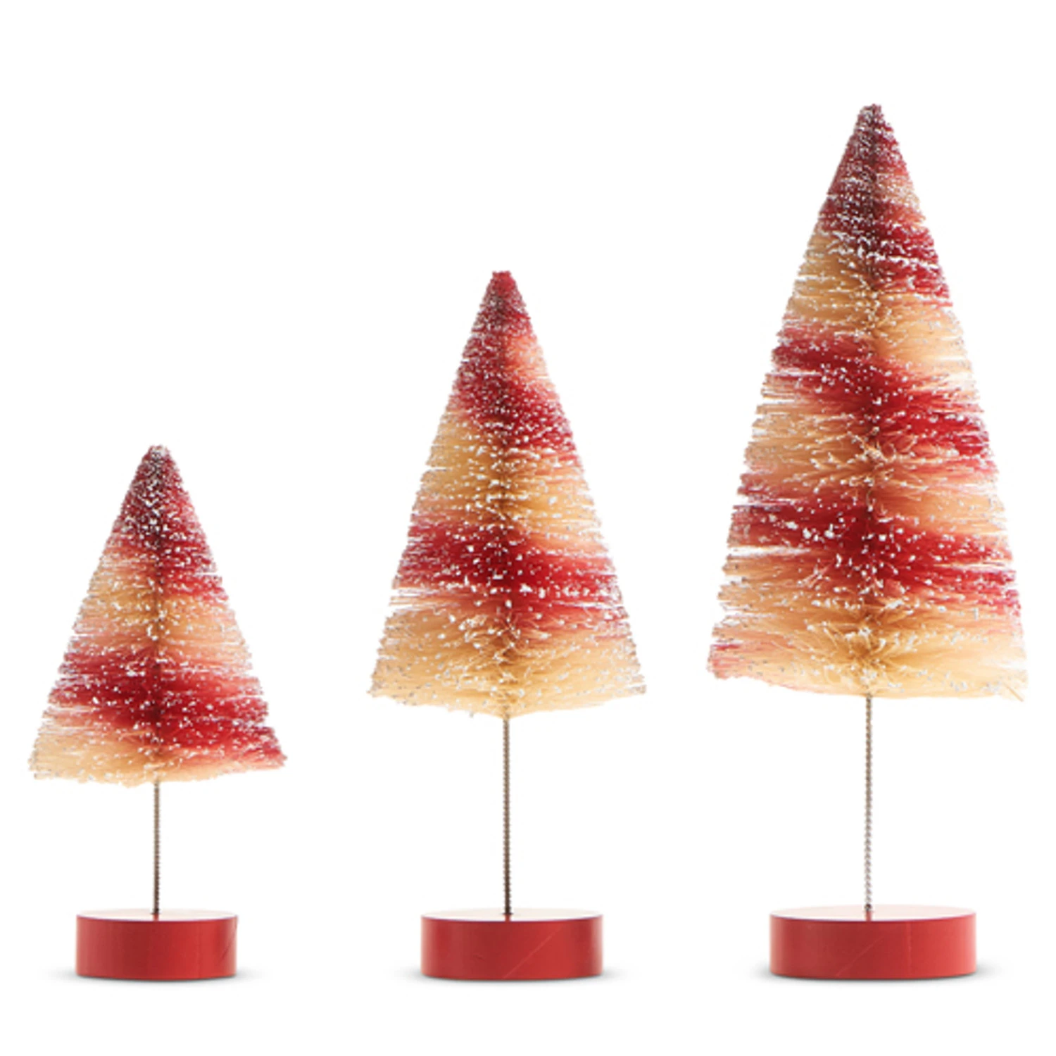 Raz 15" Peppermint Swirl Bottle Brush Trees Set Of 3 4315554 4 Raz 15" Peppermint Swirl Bottle Brush Trees Set Of 3 4315554 - Image 2