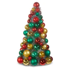 Raz 10", 13", Or 15.5" Red, Green And Gold Ball Ornament Christmas Tree -Christmas Decorations 4320001 02939.1683663115