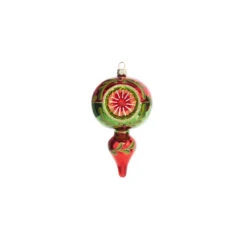 Raz 5" Green And Red Finial Reflector Glass Christmas Ornament 4320017 8 Raz 5" Green And Red Finial Reflector Glass Christmas Ornament 4320017 -Christmas Decorations 4320017a 46426.1683665582