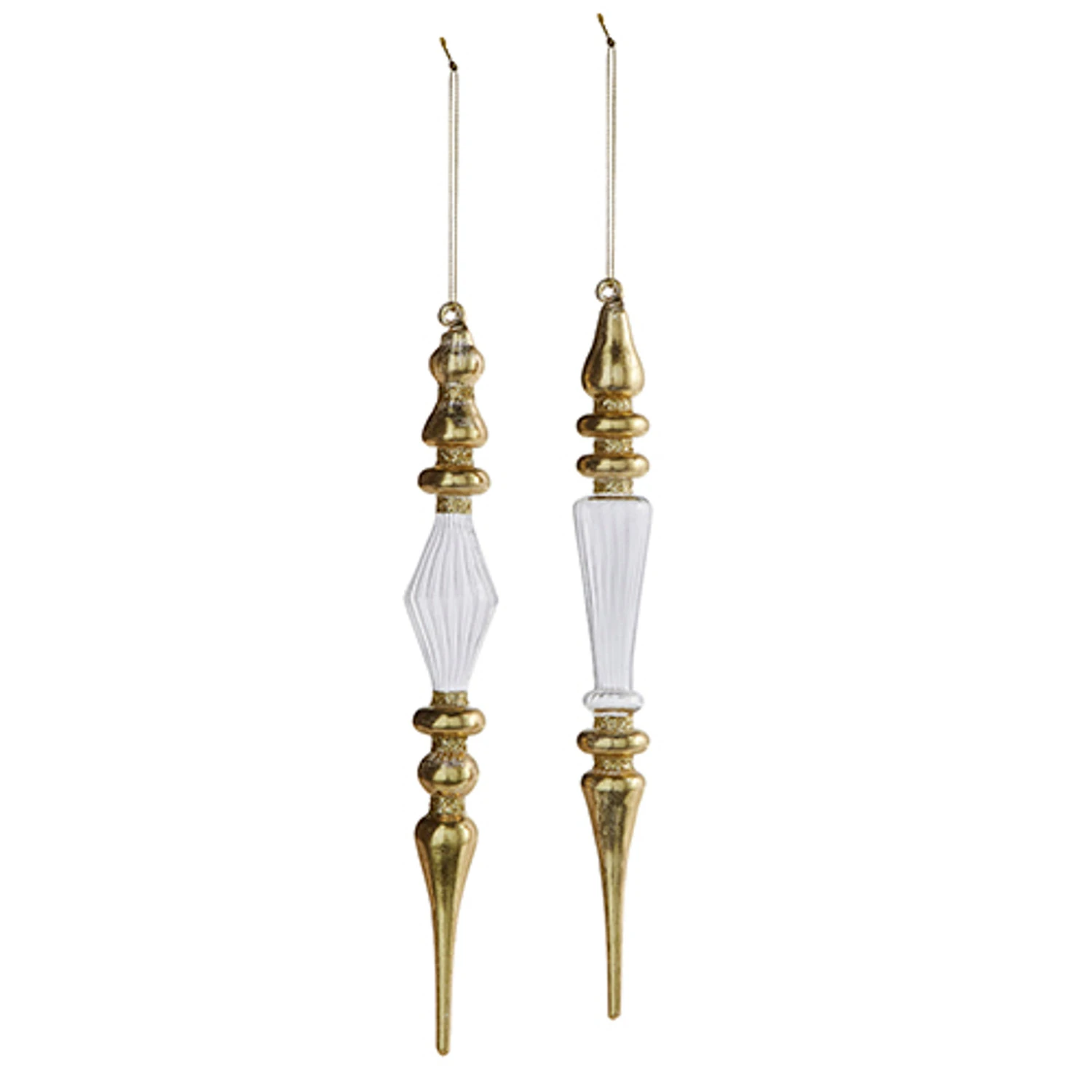 Raz 11" Gold And Clear Finial Glass Christmas Ornament 4320868 4 Raz 11" Gold And Clear Finial Glass Christmas Ornament 4320868 - Image 2