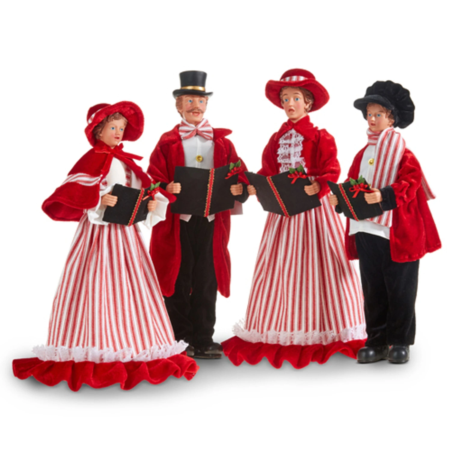 Raz 17.75" Red, White, And Black Carolers Family Christmas Decoration 4322101 4 Raz 17.75" Red, White, And Black Carolers Family Christmas Decoration 4322101 - Image 2
