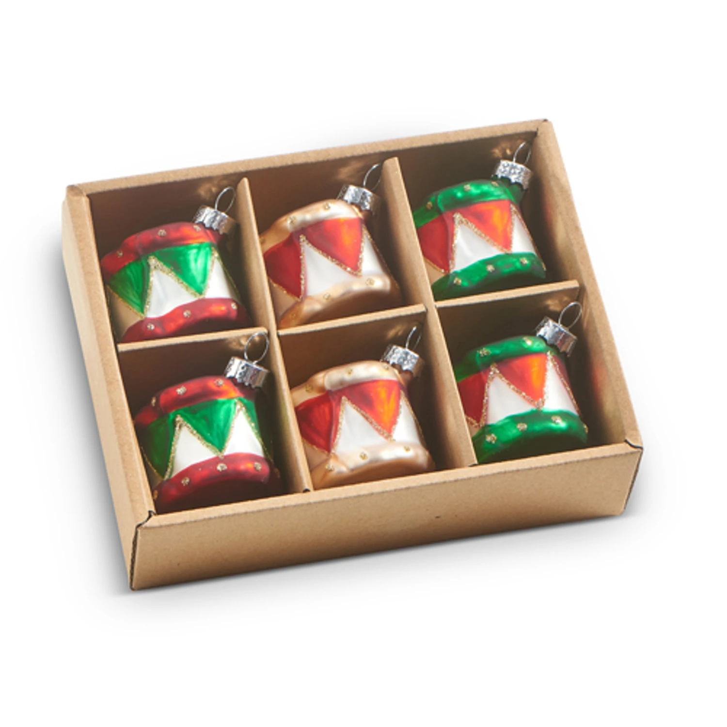 Raz 2" Box Of 6 Drum Glass Christmas Ornament 4322835 4 Raz 2" Box Of 6 Drum Glass Christmas Ornament 4322835 - Image 2