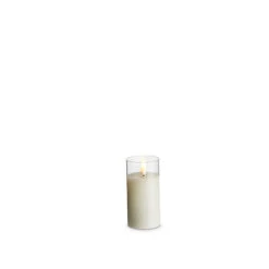 Uyuni Moving Flame Clear Glass Ivory Pillar Battery Candle -Christmas Decorations 4324003 38816.1691673407