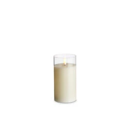 Uyuni Moving Flame Clear Glass Ivory Pillar Battery Candle -Christmas Decorations 4324018 25585.1691673403
