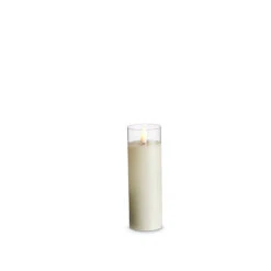 Uyuni Moving Flame Clear Glass Ivory Pillar Battery Candle -Christmas Decorations 4324019 42653.1691673411