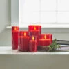 Uyuni Moving Flame Red Glass Ivory Pillar Battery Candle -Christmas Decorations 4324044 2 80996.1692019147