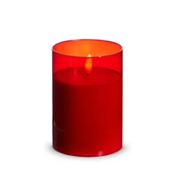 Uyuni Moving Flame Red Glass Ivory Pillar Battery Candle 10 Uyuni Moving Flame Red Glass Ivory Pillar Battery Candle -Christmas Decorations 4324045 13421.1692019133