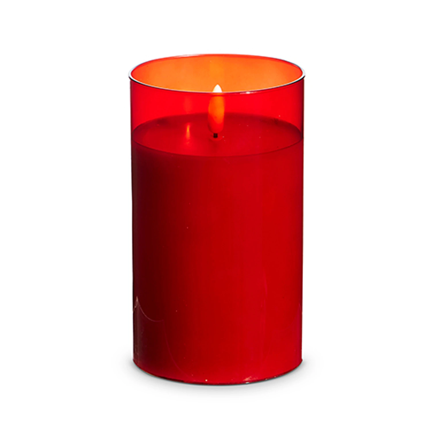 Uyuni Moving Flame Red Glass Ivory Pillar Battery Candle 6 Uyuni Moving Flame Red Glass Ivory Pillar Battery Candle - Image 4
