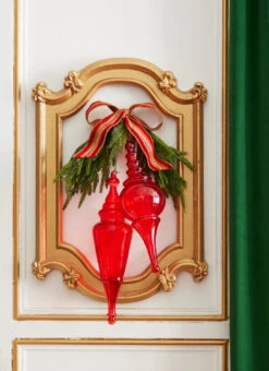 Raz 15.5" Large Red Finial Glass Christmas Ornament 4324500