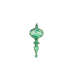 Raz 9" Green Blown Finial Glass Christmas Ornament 4324515 -Christmas Decorations 4324515a 63891.1684786438