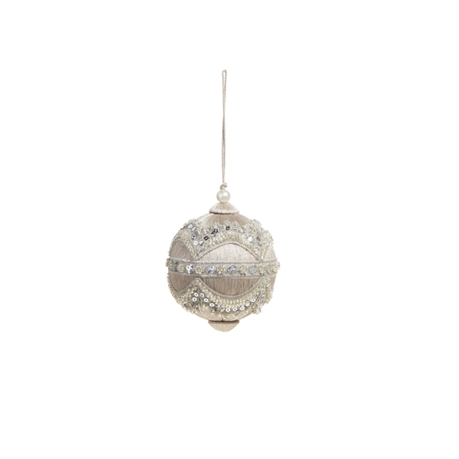 Raz 4" Silver Or Ivory Jewel And Wrapped Thread Ball Christmas Ornament 4327325 5 Raz 4" Silver Or Ivory Jewel And Wrapped Thread Ball Christmas Ornament 4327325 - Image 3