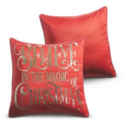 Raz 18" Red Believe Christmas Pillow 4327709 -Christmas Decorations 4327709 1 15789.1690924707