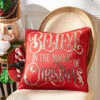 Raz 18" Red Believe Christmas Pillow 4327709 -Christmas Decorations 4327709 83103.1690924703