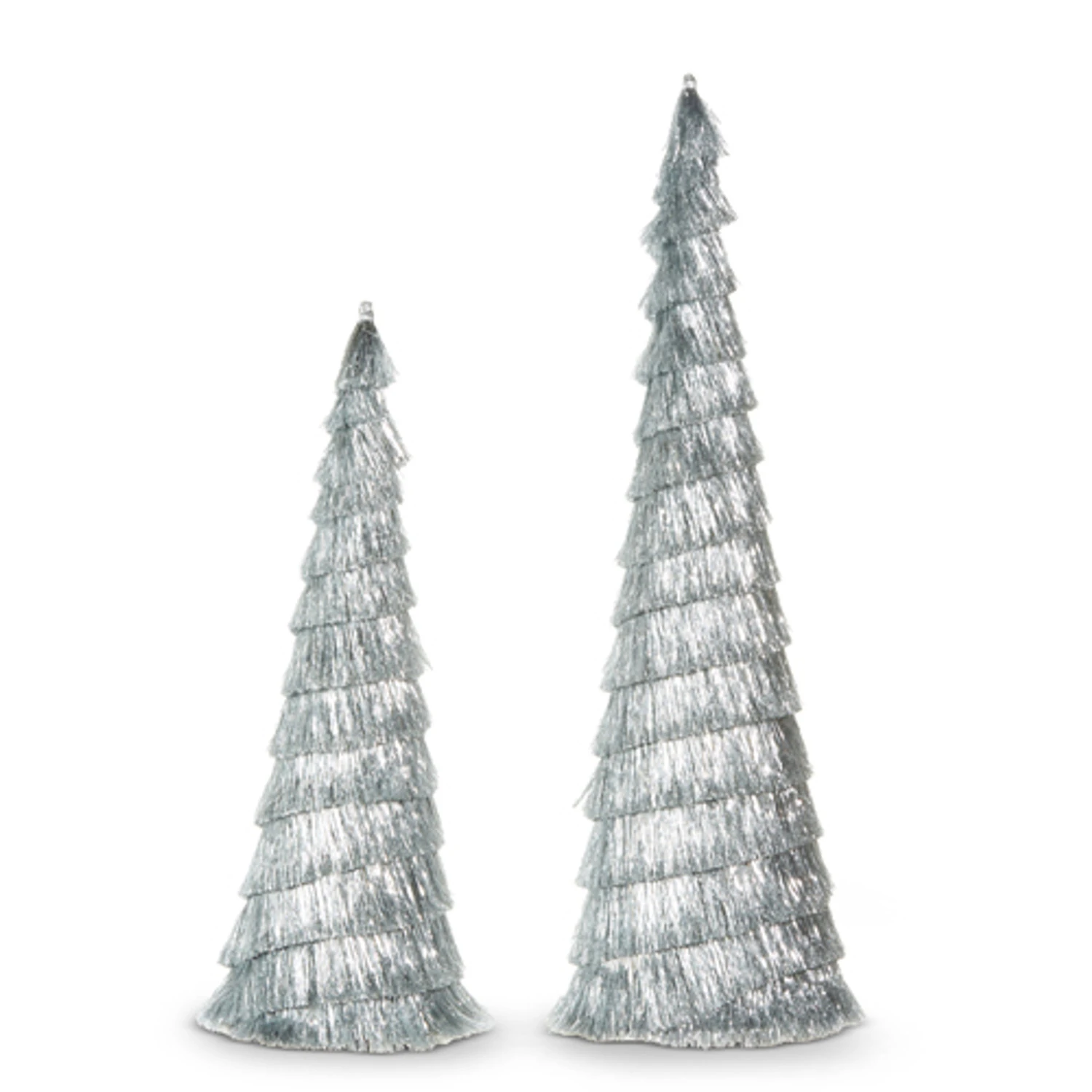 Raz Set Of 2 Silver Tinsel Tree Christmas Decoration 4334055 4 Raz Set Of 2 Silver Tinsel Tree Christmas Decoration 4334055 - Image 2