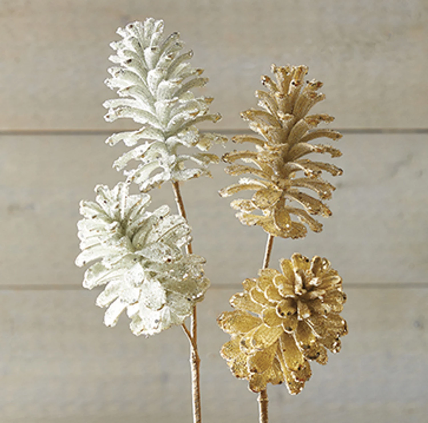 Raz 21.5" Beaded And Glittered Pinecone Stem Christmas Tree Spray F4106758 3 Raz 21.5" Beaded And Glittered Pinecone Stem Christmas Tree Spray F4106758