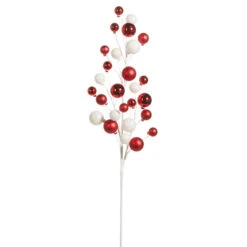 Raz 31" Red And White Ball Christmas Spray F4302305