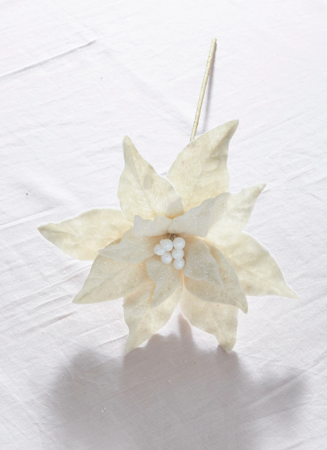 Raz 19.5" Glittered Poinsettia Christmas Stem F4306668 3 Raz 19.5" Glittered Poinsettia Christmas Stem F4306668