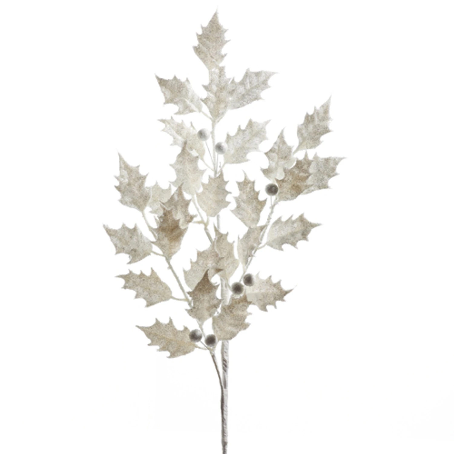 Raz 29" White Glittered Holly Christmas Tree Spray F4322740 4 Raz 29" White Glittered Holly Christmas Tree Spray F4322740 - Image 2