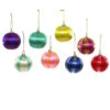 Cody Foster 3" Set Of 8 Striped Bright Color Satin Vintage Inspired Christmas Ornaments MO-5507-L 2 Cody Foster 3" Set Of 8 Striped Bright Color Satin Vintage Inspired Christmas Ornaments MO-5507-L -Christmas Decorations MO 5507 L 1 86882.1691599502