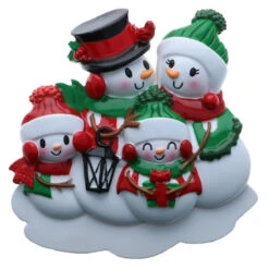 Snowman Family Of 4 Personalized Christmas Ornament OR2255-4 -Christmas Decorations OR2255 4 83477.1654016852