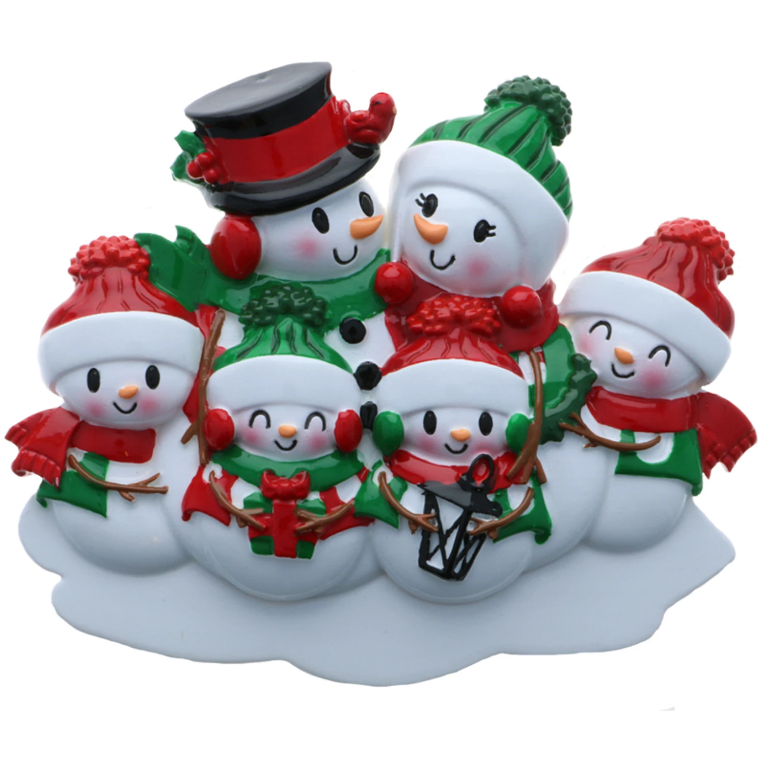 Snowman Family Of 6 Personalized Christmas Ornament OR2255-6 5 Snowman Family Of 6 Personalized Christmas Ornament OR2255-6 - Image 3