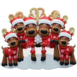 Reindeer Family Of 6 Personalized Christmas Ornament OR2256-6 -Christmas Decorations OR2256 6 05500.1654006813
