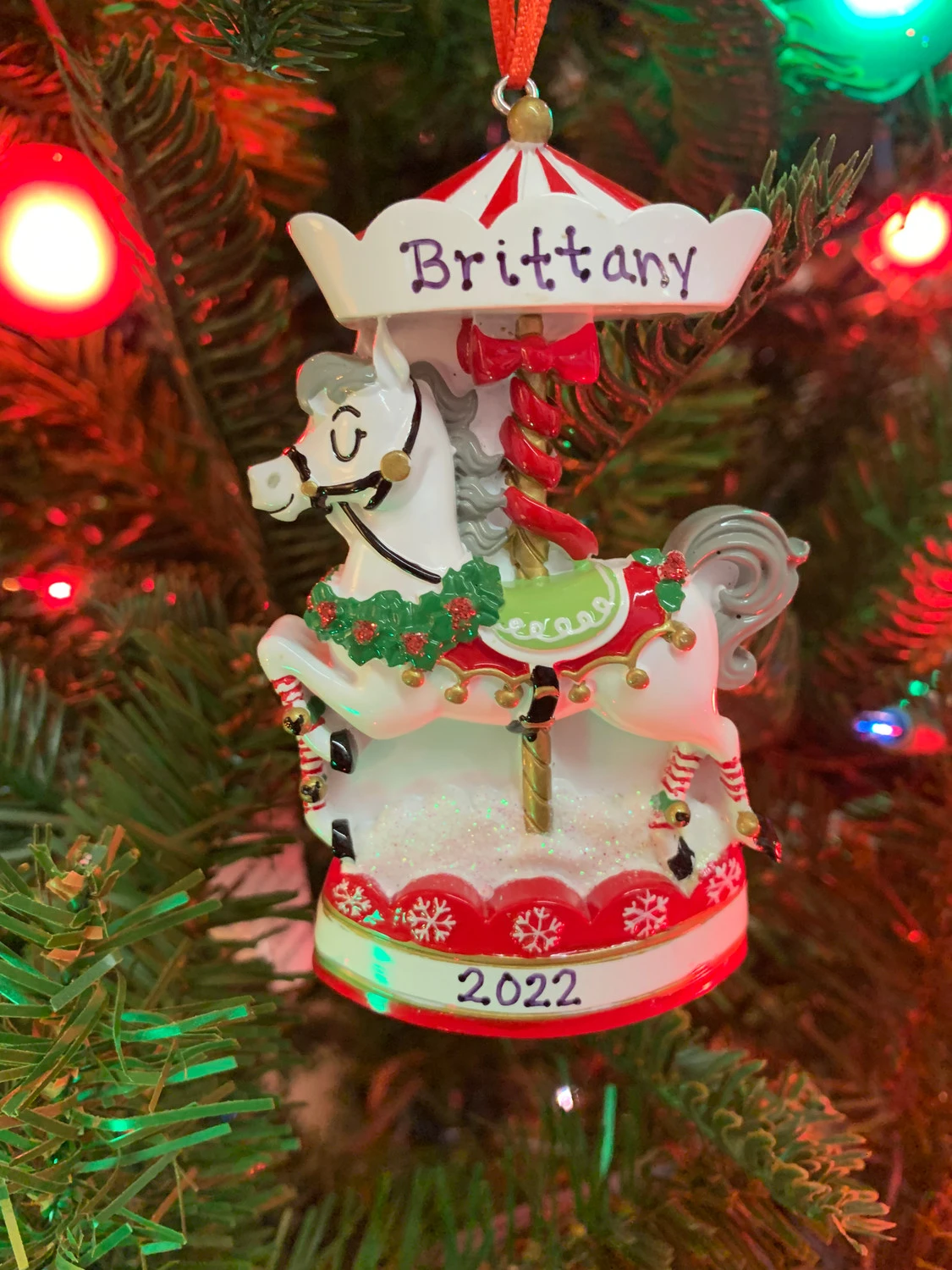 Nostalgic Carousel Personalized Christmas Ornament OR2392 4 Nostalgic Carousel Personalized Christmas Ornament OR2392 - Image 2