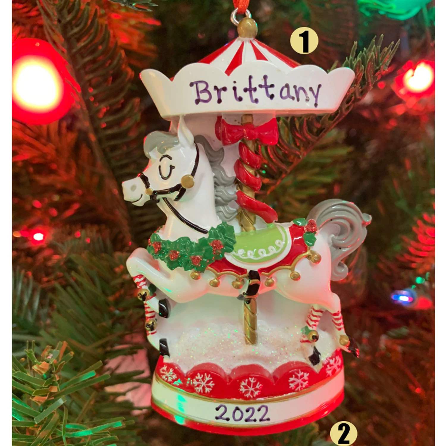 Nostalgic Carousel Personalized Christmas Ornament OR2392 3 Nostalgic Carousel Personalized Christmas Ornament OR2392