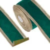 Raz 4" Green And Gold Trim Velvet Wired Christmas Ribbon R4227734
