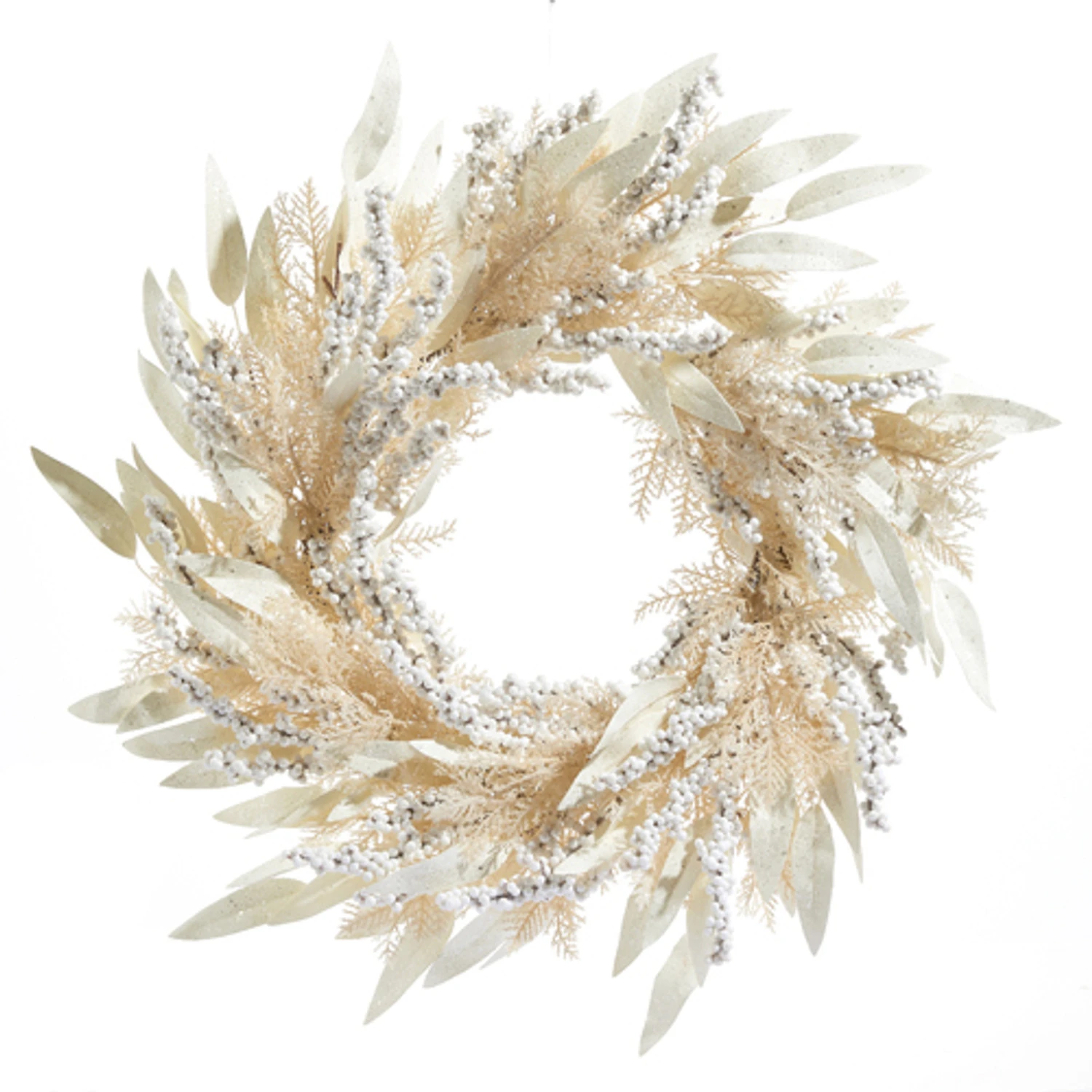 Raz 24" Cream Cedar And Laurel Leaf Christmas Wreath W4306696 4 Raz 24" Cream Cedar And Laurel Leaf Christmas Wreath W4306696 - Image 2
